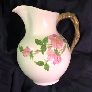 Franciscan Floral Ceramic Pitcher with Pink and Green Design